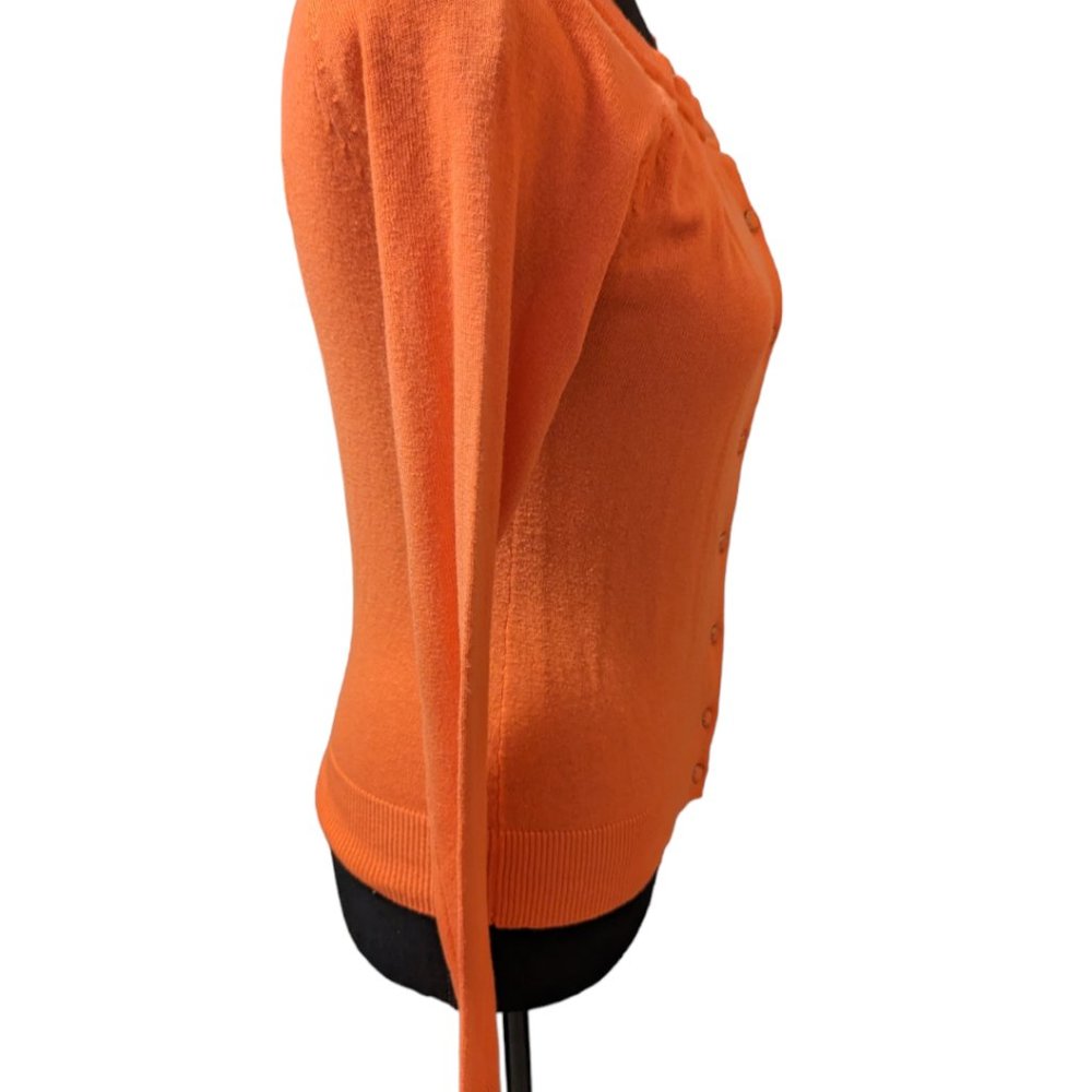 New York and Company Orange Long Sleeve Cardigan Size: XS - Picture 3 of 10